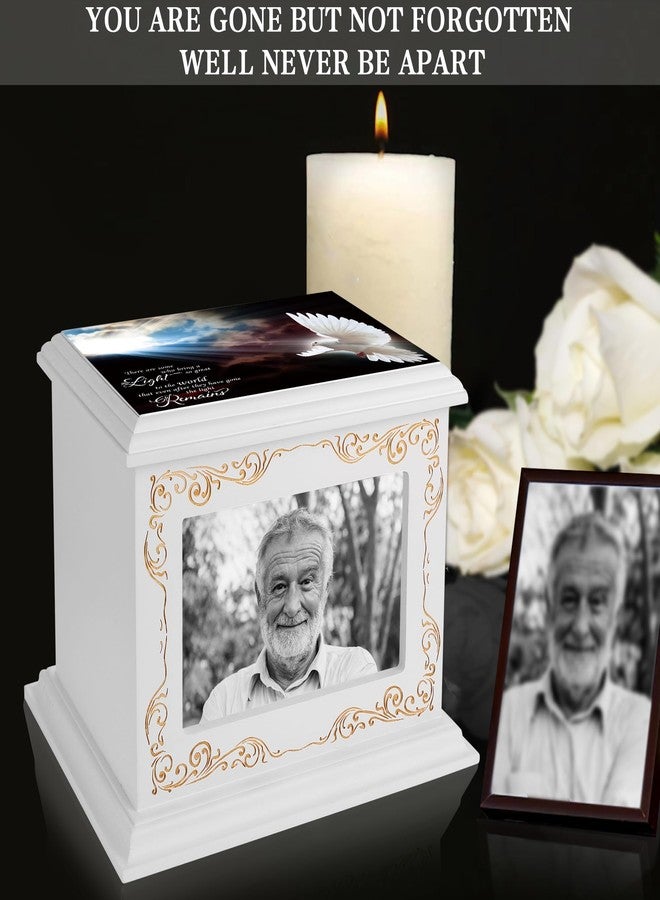 ADMLC Cremation Urns for Human Ashes Adult Male or Female, Funeral Memorial Urns for Ashes with Photo Frame, Wooden Urns Box and Casket for Men Women, Burial Urn for Adults Up to 200 IBS - Image 4