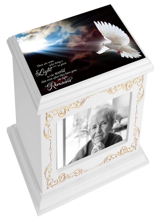 ADMLC Cremation Urns for Human Ashes Adult Male or Female, Funeral Memorial Urns for Ashes with Photo Frame, Wooden Urns Box and Casket for Men Women, Burial Urn for Adults Up to 200 IBS - Image 1