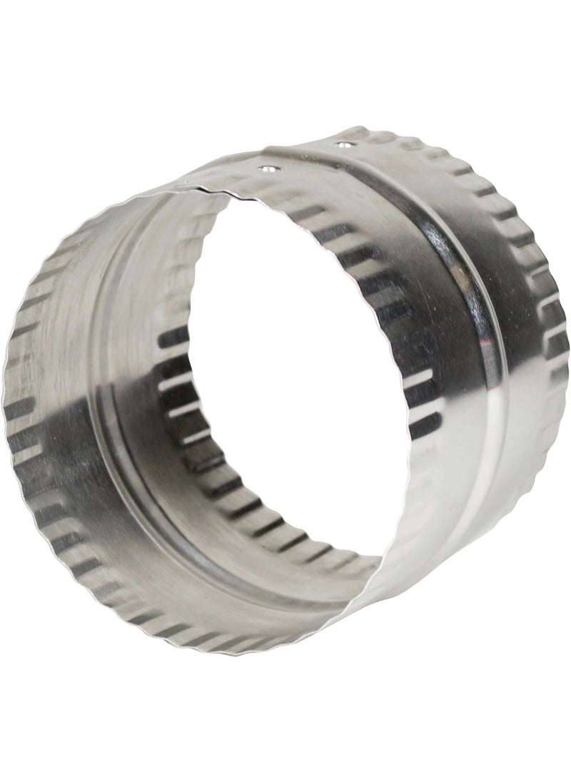 Deflecto Deflecto 4 Duct Connector Aluminum with Bead and Crimp Silver 3 long DAC4C  - Image 3
