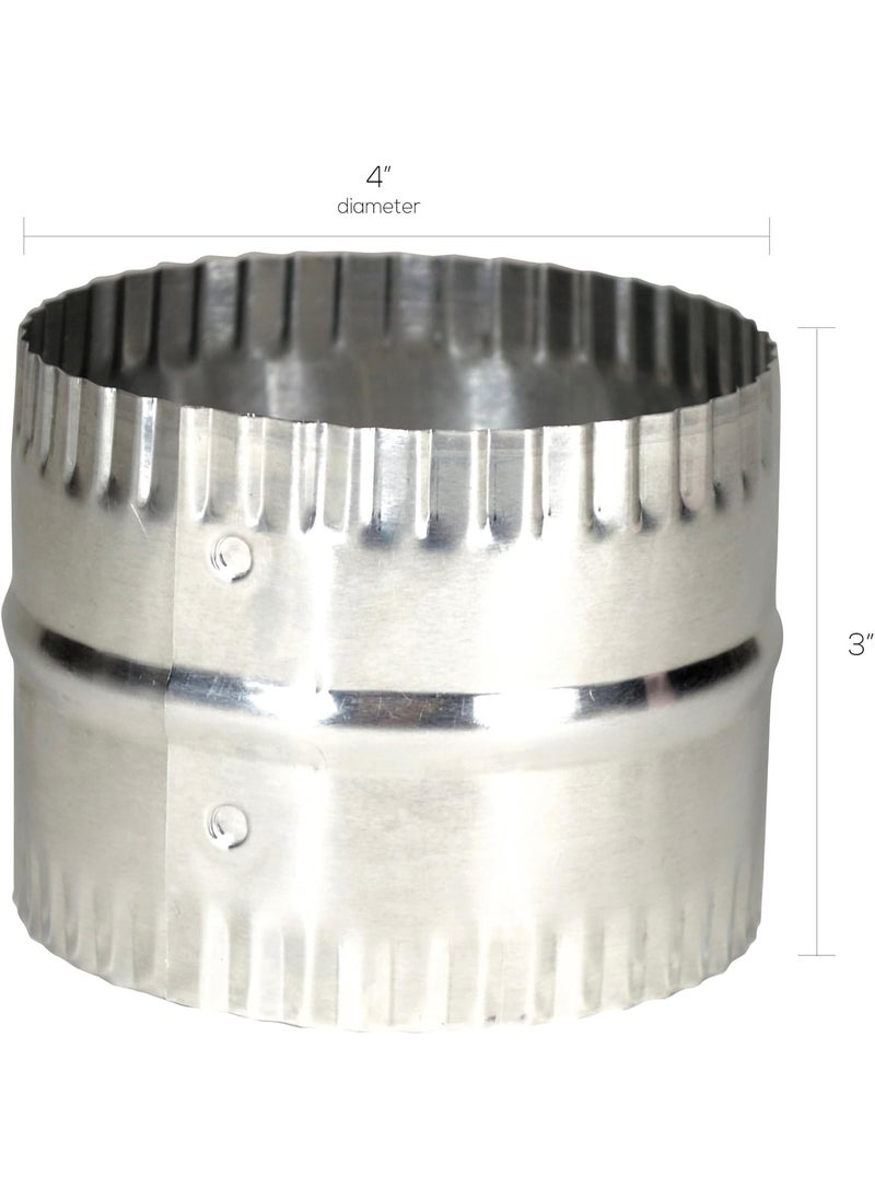 Deflecto Deflecto 4 Duct Connector Aluminum with Bead and Crimp Silver 3 long DAC4C  - Image 4