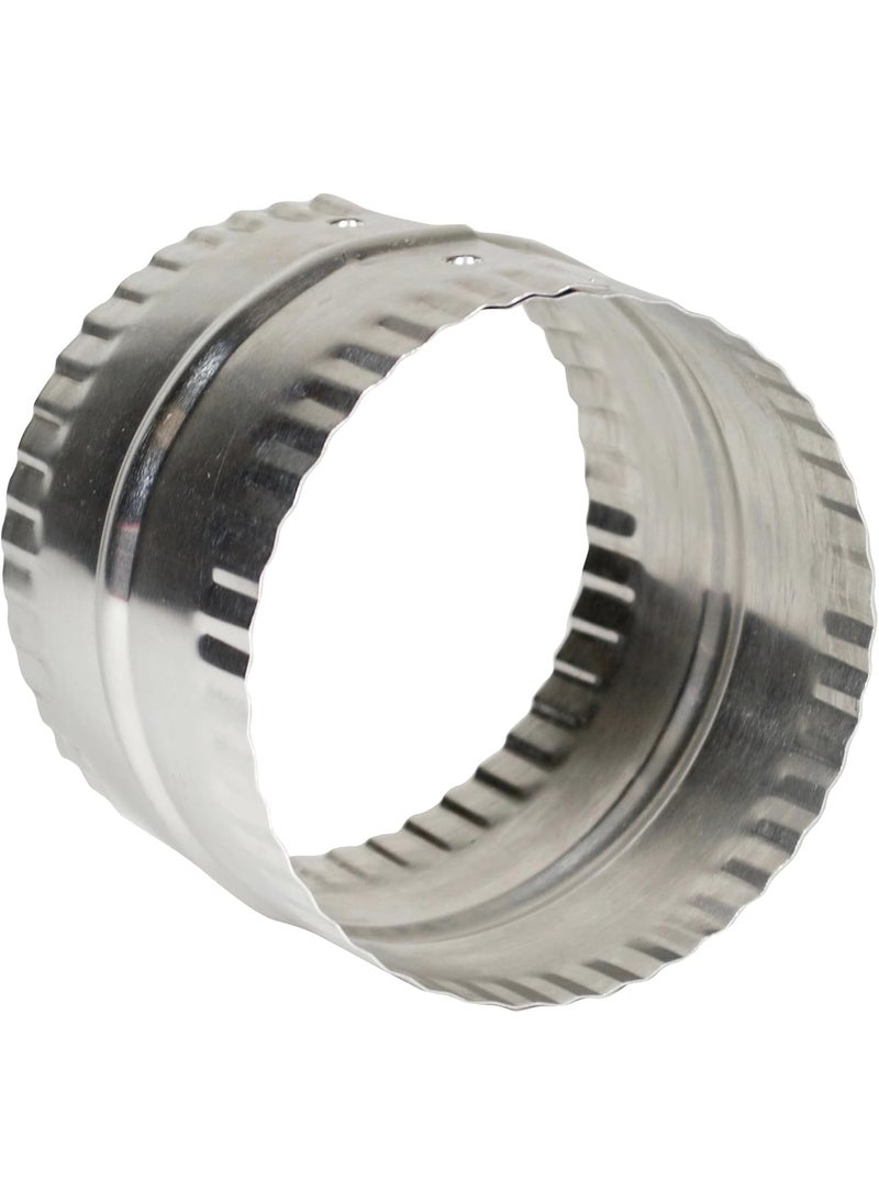 Deflecto Deflecto 4 Duct Connector Aluminum with Bead and Crimp Silver 3 long DAC4C  - Image 1