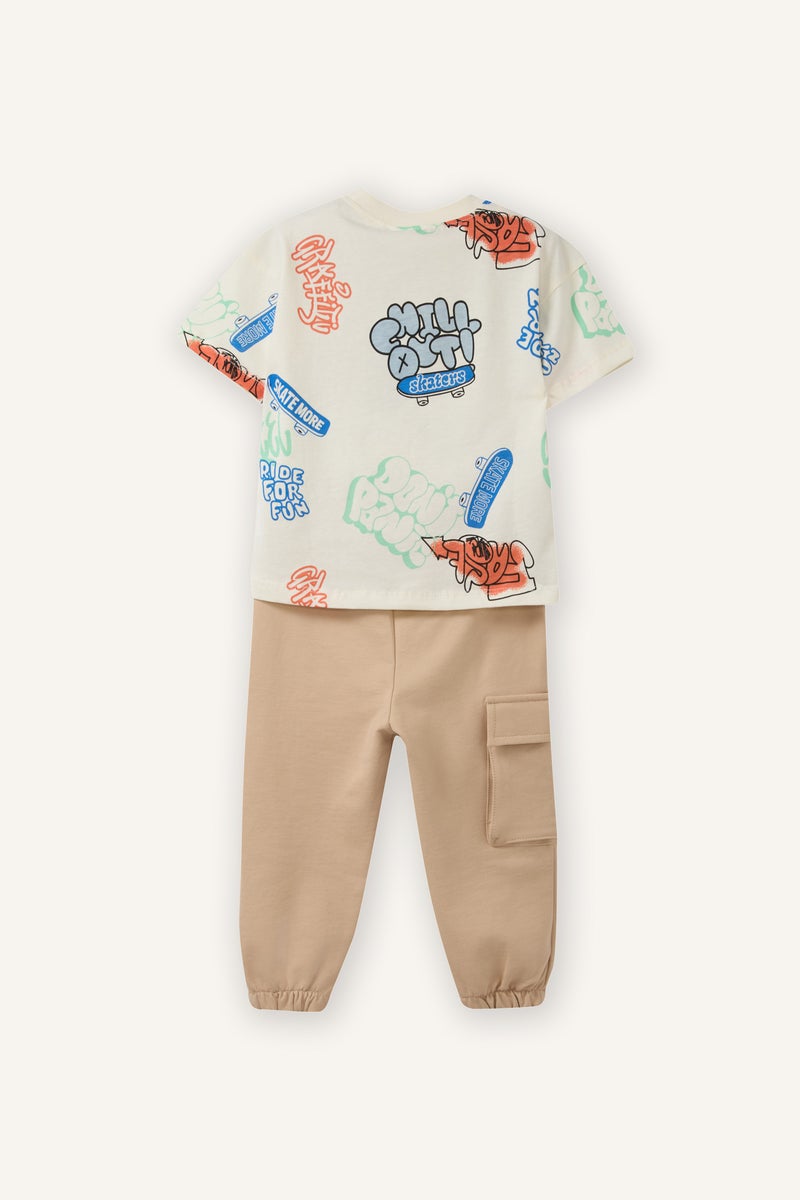 ديفاكتو طقم بيبي اولادي قصة عادية - قطعتين - Image 5