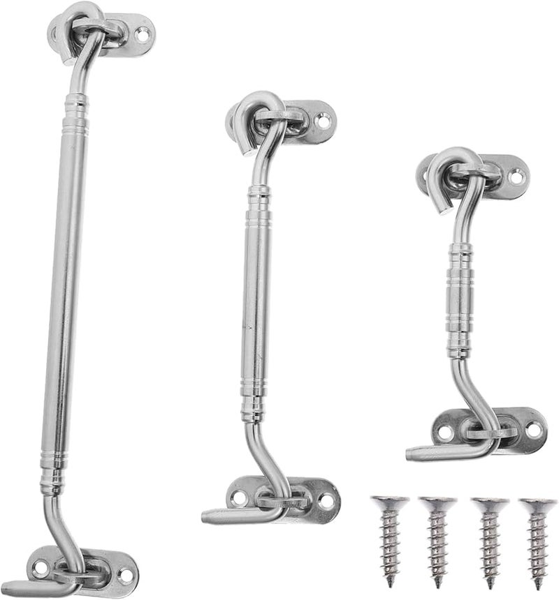 Jojofuny 3Pcs Heavy Duty Stainless Steel Window Gate Hook Latch Practical Hardware - Image 1