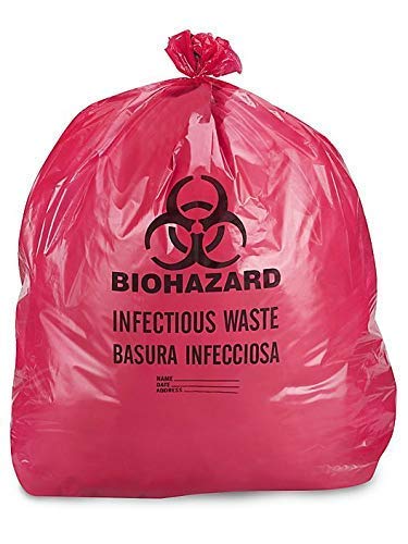 Comfort Axis Biohazard Infectious Waste Disposable Bag, 24 by 24 Inches, Pack of 50, Red - Image 3