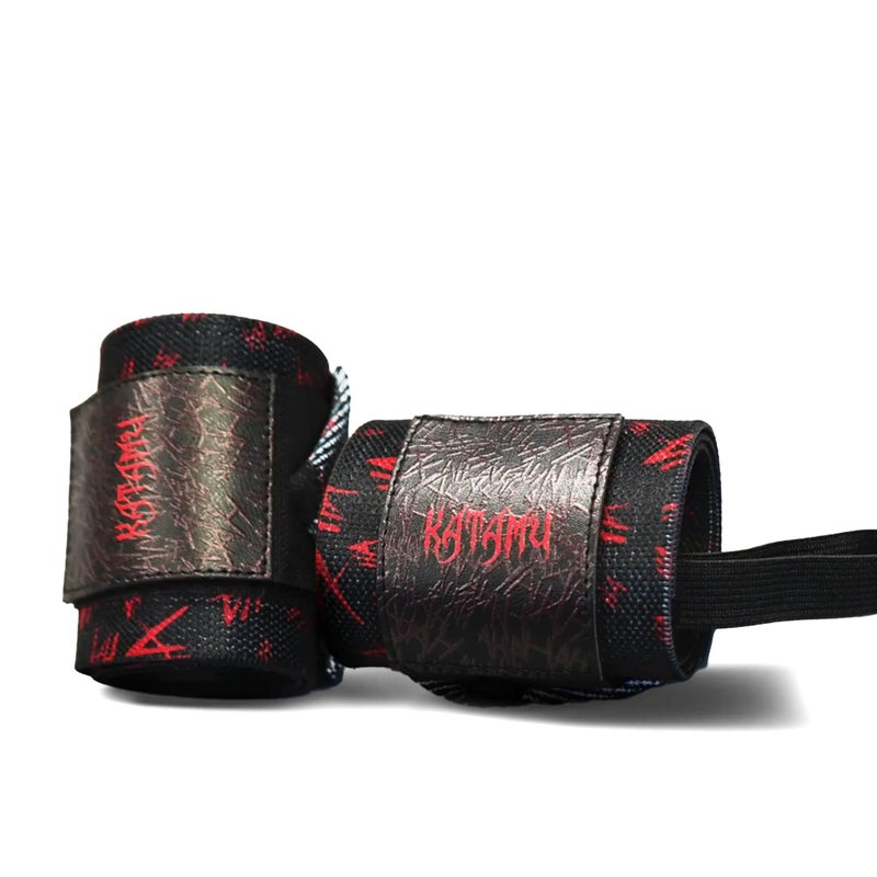Katamu | Premium Wrist Straps | Wrist Support for Weighlifting, Powerlifting and Bodybuilding (Joker - Why So Serious Large) - Image 1