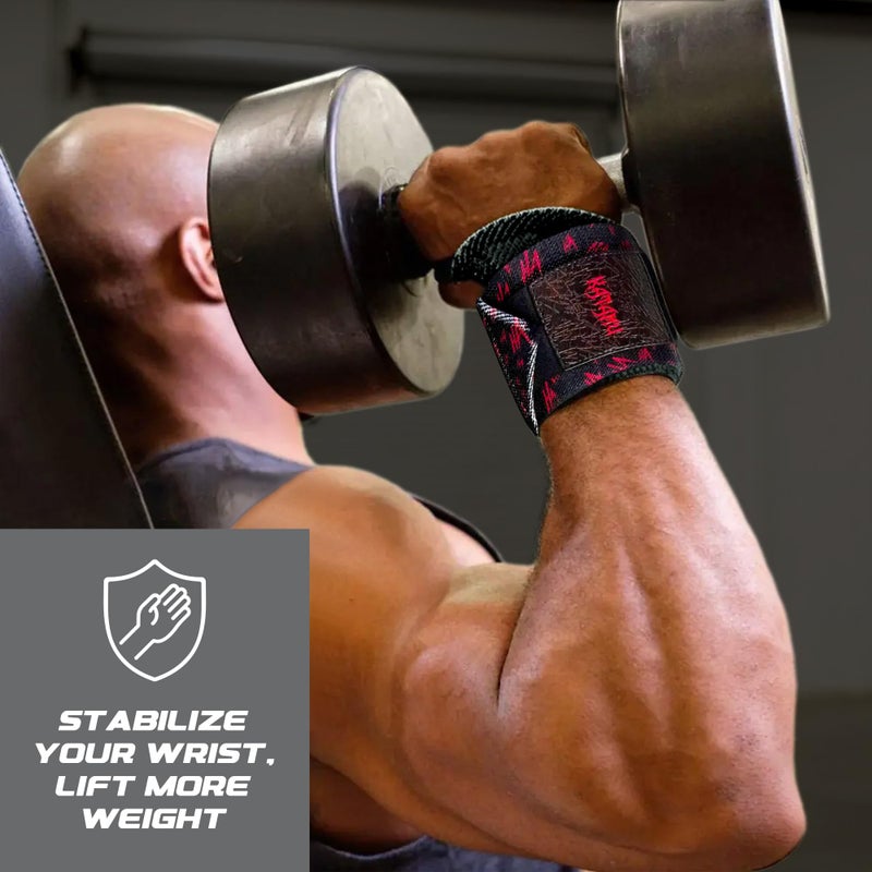 Katamu | Premium Wrist Straps | Wrist Support for Weighlifting, Powerlifting and Bodybuilding (Joker - Why So Serious Large) - Image 2