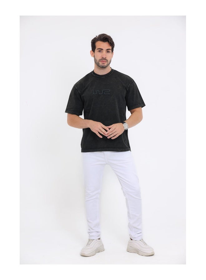 WHITE RABBIT embroidered chest T-Shirt - Image 4