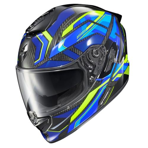 ScorpionEXO ST1400 EVO Carbon Fiber Full Face Sport Touring Street Motorcycle Helmet - Bluetooth Ready Speaker Pockets DOT ECE Hex (Gloss Blue - Medium) - Image 2