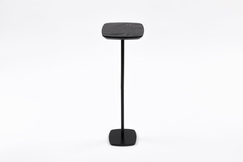 M MEETAKING Small Pedestal Drink Table, Wooden Top Side Tables Martini Cocktail Drink Stand, Durable Square Tiny End Table Accent Table with Weighted Base for Living Room, Bedroom, Office, Small Spaces, Black - Image 5