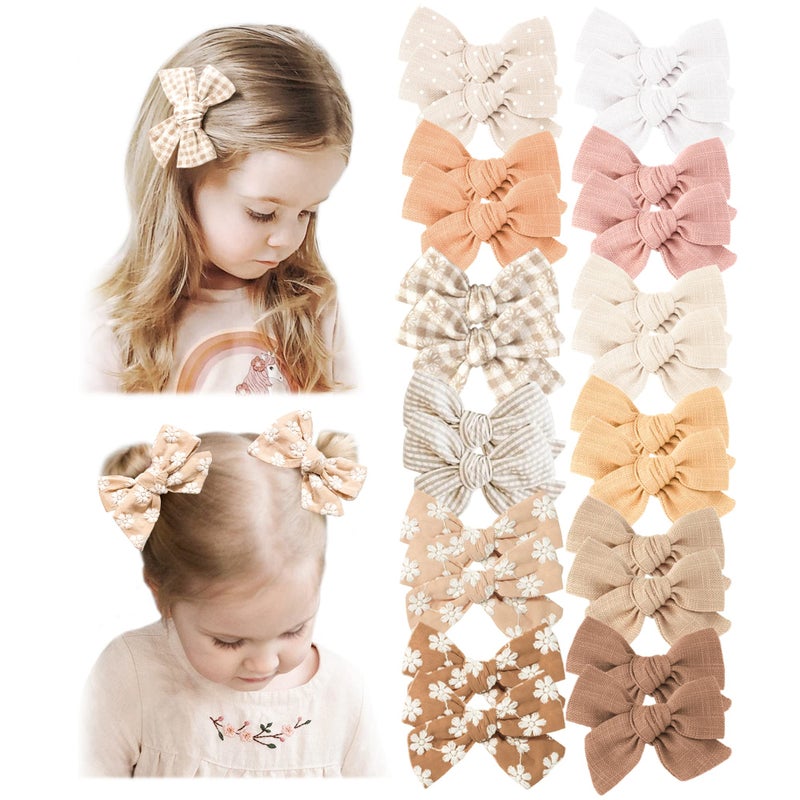 Niceye 24 PACK Baby Girl Hair Clips Set Hair Bows Barrettes Handmade Accessories Alligator Clip for Babies Infant Toddlers Kids in Pairs