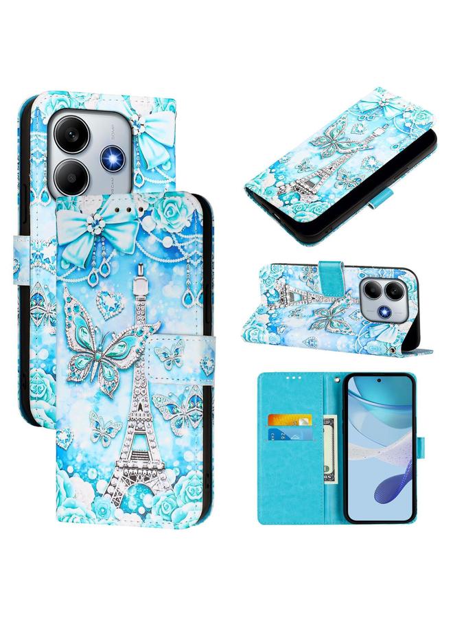 اس-توب جراب لهاتف Redmi Note 14 5G بنمط رسم ملون عالمي، جراب هاتف من الجلد المنسوج البسيط - Image 1