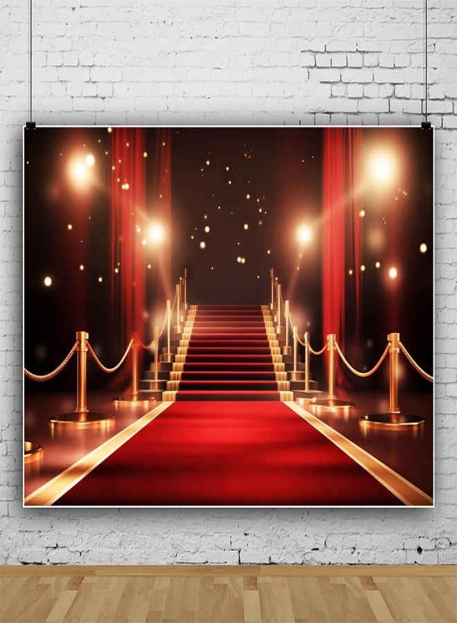 خلفية سجادة حمراء 10x8 قدم من القماش لحفل توزيع الجوائز، لافتة عرض أزياء، خلفية لحفلات كبار الشخصيات، ديكور حفلة ليلة سينمائية، لافتة عيد ميلاد سجادة حمراء، حفل تخرج، صور حفلة التخرج - Image 3
