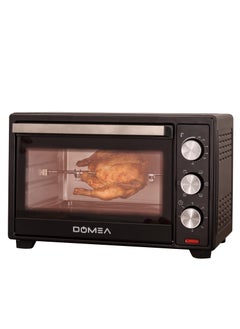 DOMEA 25L Electric Toaster Oven with Rotisserie & Convection, Countertop Oven, Adjustable Temperature (100-250°C), 60-Minute Timer, For Toasting, Baking, Roasting & Grilling, 1600W, Black  - Image 1