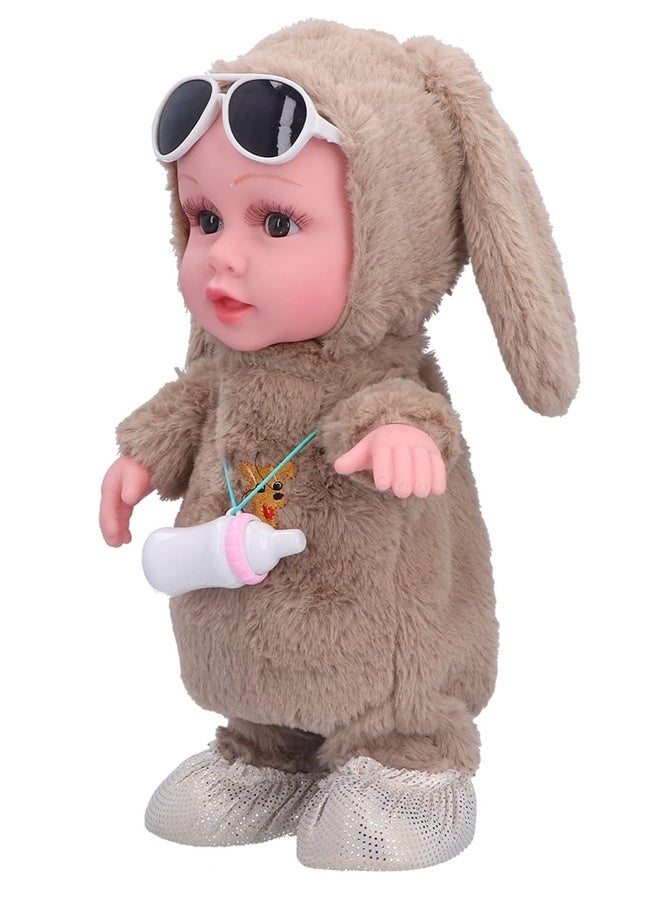 هالامودو حياة طفل بلش الموسيقى طفل دمية - بني يتحدث الببغاء لعبة كهربائية مع زجاجة ملحقات ل3 + سنوات - التعليمية حشو دمية ناعمة نسيج- مثالية للتظاهر اللعب، تعلم اللغة وهدية عيد الميلاد - Image 3