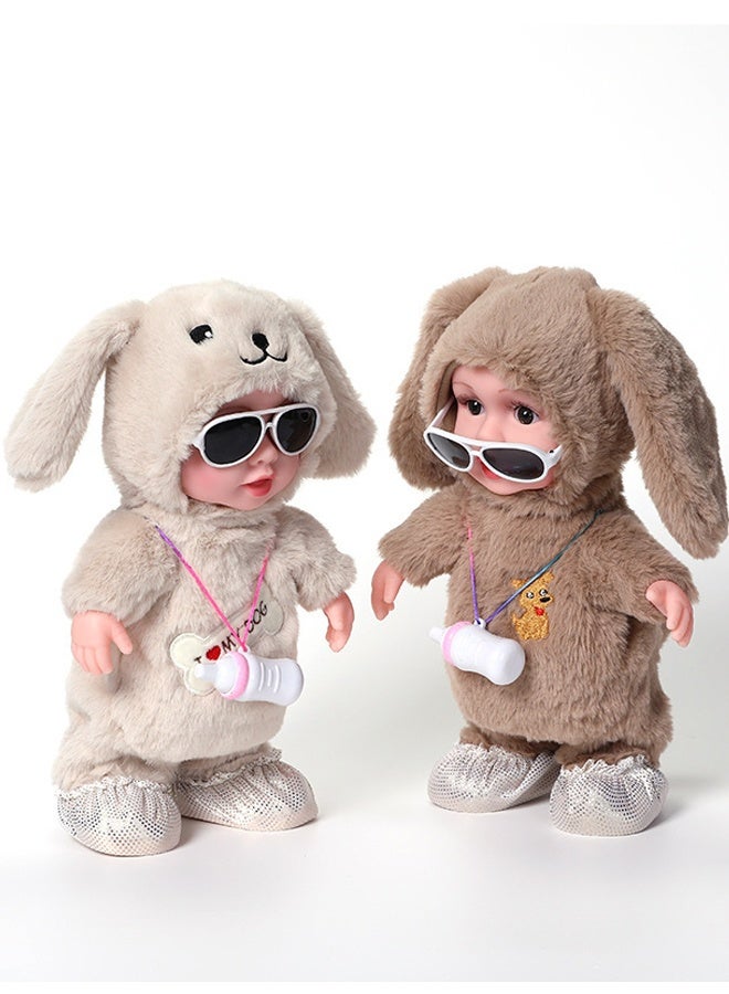 هالامودو حياة طفل بلش الموسيقى طفل دمية - بني يتحدث الببغاء لعبة كهربائية مع زجاجة ملحقات ل3 + سنوات - التعليمية حشو دمية ناعمة نسيج- مثالية للتظاهر اللعب، تعلم اللغة وهدية عيد الميلاد - Image 2