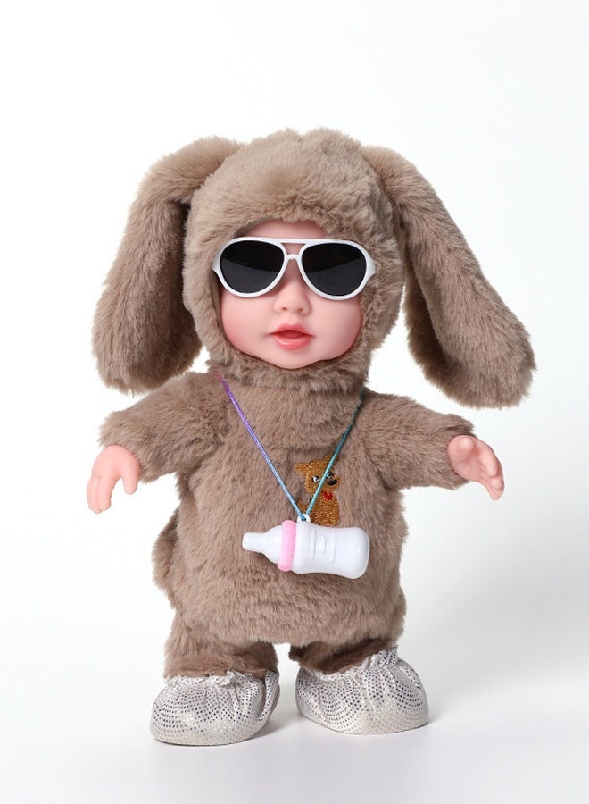 هالامودو حياة طفل بلش الموسيقى طفل دمية - بني يتحدث الببغاء لعبة كهربائية مع زجاجة ملحقات ل3 + سنوات - التعليمية حشو دمية ناعمة نسيج- مثالية للتظاهر اللعب، تعلم اللغة وهدية عيد الميلاد - Image 1