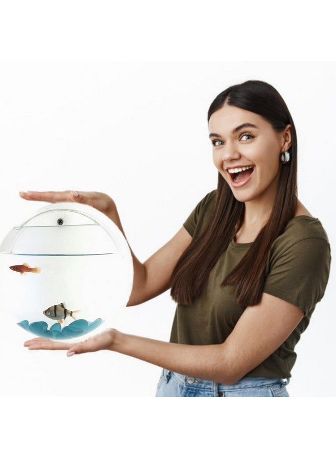 VAYINATO PetzLifeworld WallHanging Acrylic White Flower Vase Bowl for Indoor Plant and Flower Vase and Stone | Non Breakage with a Wall Nail (12 Inch (Medium)) - Image 1