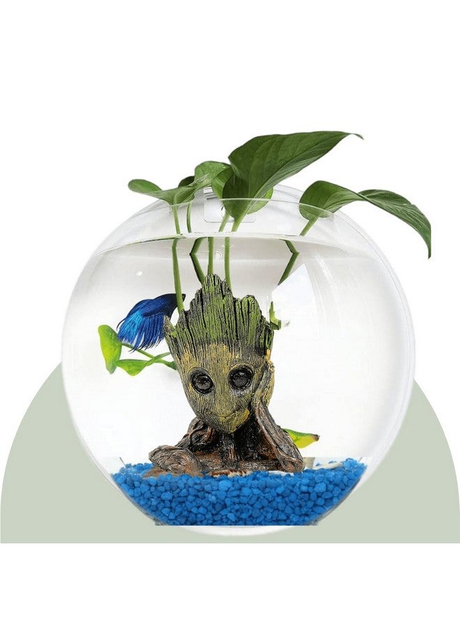 VAYINATO PetzLifeworld WallHanging Acrylic White Flower Vase Bowl for Indoor Plant and Flower Vase and Stone | Non Breakage with a Wall Nail (12 Inch (Medium)) - Image 2