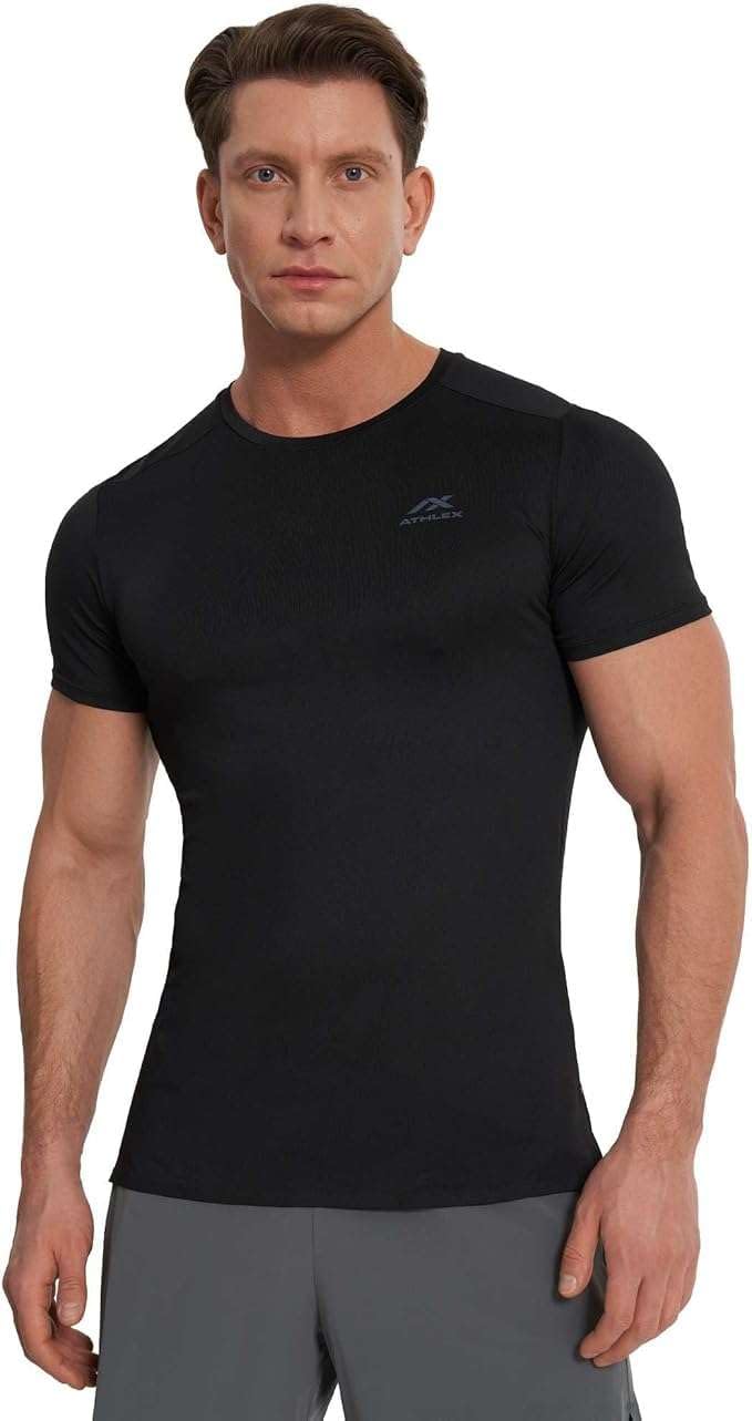 Athlex Men's 4-Pack Fly Running T-Shirts – ATDRY Moisture-Wicking Technology, Reflective Print, Lightweight & Comfortable for Optimal Performance - Image 4