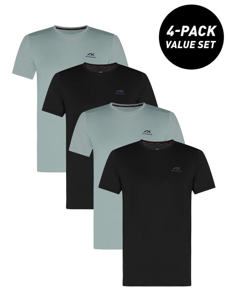 Athlex Men's 4-Pack Fly Running T-Shirts – ATDRY Moisture-Wicking Technology, Reflective Print, Lightweight & Comfortable for Optimal Performance - Image 2