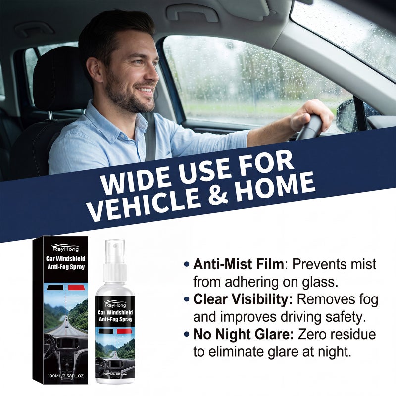 RAYHONG Car Windshield Anti-Fog Spray – Portable Spray for Clear Visibility on Window  Glass - Image 5