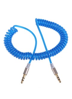 Flexible 3.5mm Car Jack M to Extend Stereo Audio AUX Cable Cord Blue