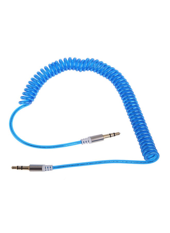 NIBEMINENT - Flexible 3.5mm Car Jack M to Extend Stereo Audio AUX Cable Cord Blue - Image 1