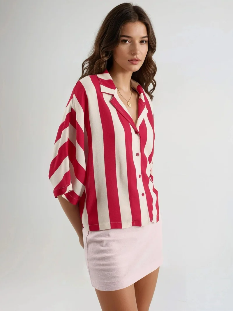 Busem BUSEM Relaxed Fit Striped Button-Up Shirt