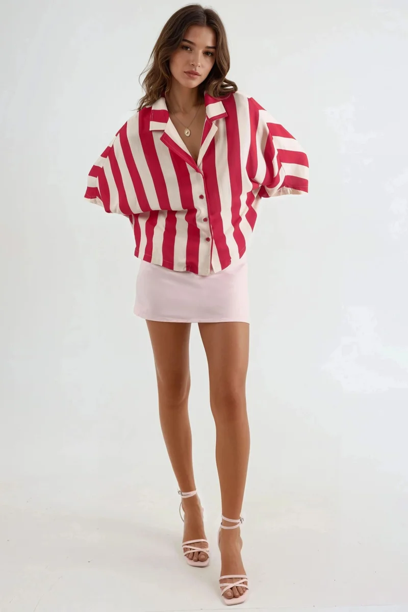 Busem BUSEM Relaxed Fit Striped Button-Up Shirt