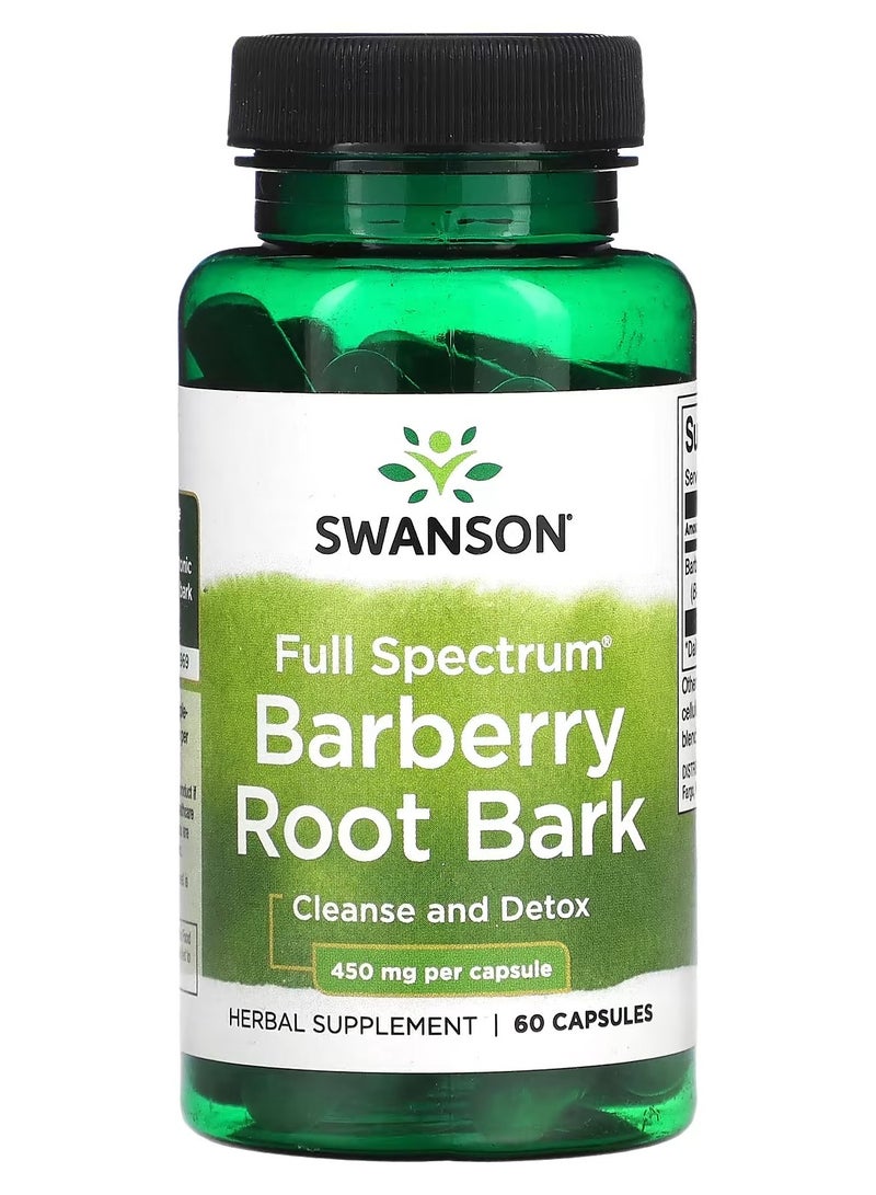 Swanson, Full Spectrum Barberry Root Bark, 450 mg, 60 Capsules