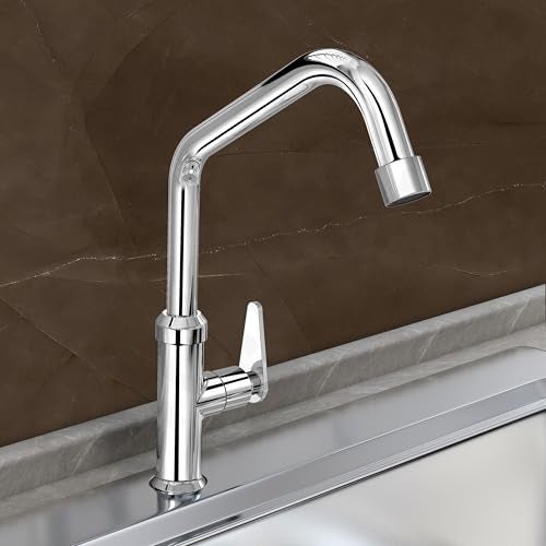 Plantex LEA-712 Pure Brass Kitchen Sink Tap with 360° Swivel Spout for Kitchen Tape with Water Saving Aerator with Teflon Tape-7 Year Warranty by Plantex (Chrome) - Image 1