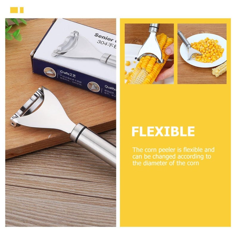 Stainless Steel Corn Stripping Tools 2pc Easy Kernel Removal Kitchen Gadget - Image 4