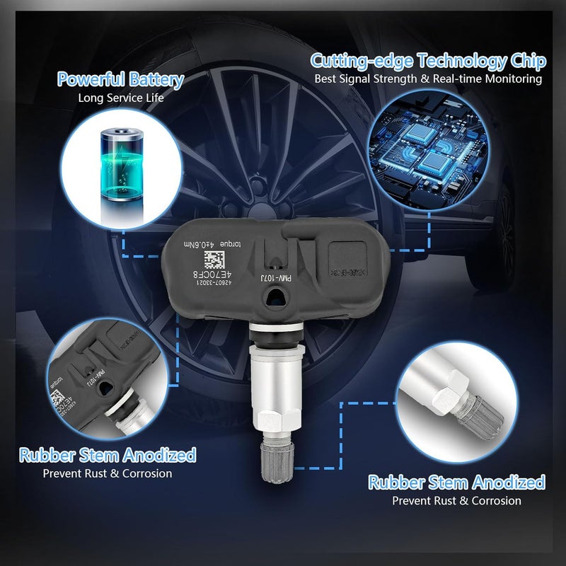 POHILA TPMS Sensor 315MHZ Tire Pressure Monitoring Sensor Replacement for Toyota and Lexus - 4 Pack - Image 4
