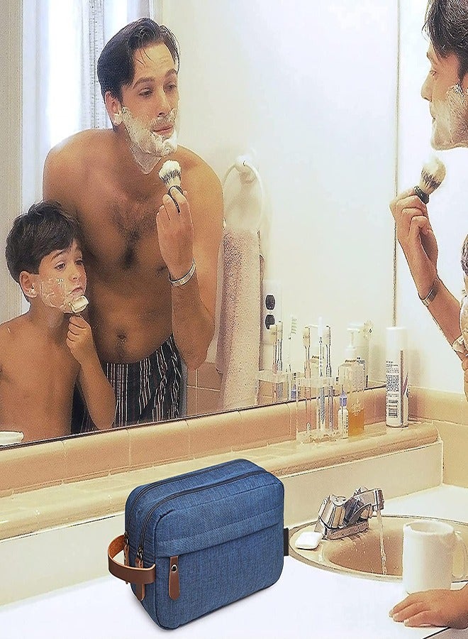 Zikra Travel Toiletry Bag for Women and Men, Large-capacity Waterproof Oxford Cloth Organizer Cosmetic Bag, Foldable Hanging Travel Double-layer Storage Bag, Travel Shaving Bag Cosmetics Bags (Blue) - Image 4