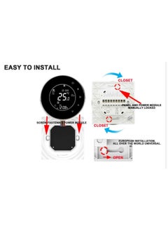 Eazyliv Tuya WiFi Smart Luxury Design LCD Display Thermostat Temperature Controller For Central Air Conditioner 3 Speed Fan Coil Unit Control for UAE  - Image 4