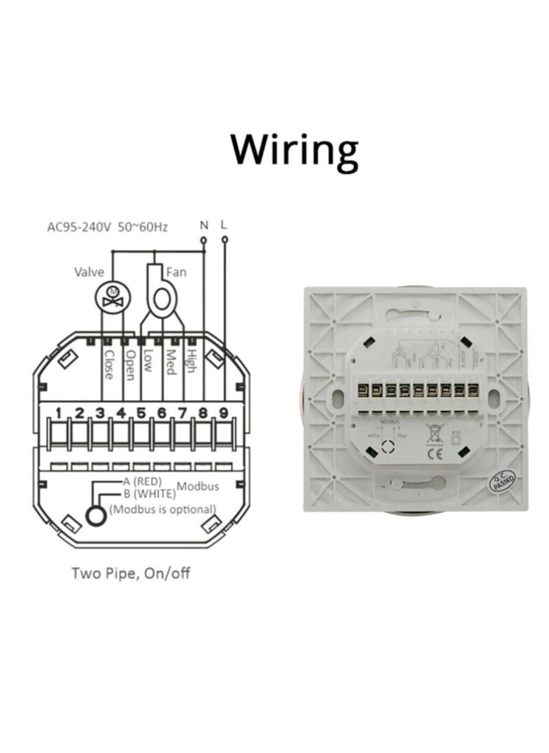 Eazyliv - Tuya WiFi Smart Luxury Design LCD Display Thermostat Temperature Controller For Central Air Conditioner 3 Speed Fan Coil Unit Control for UAE - Image 1