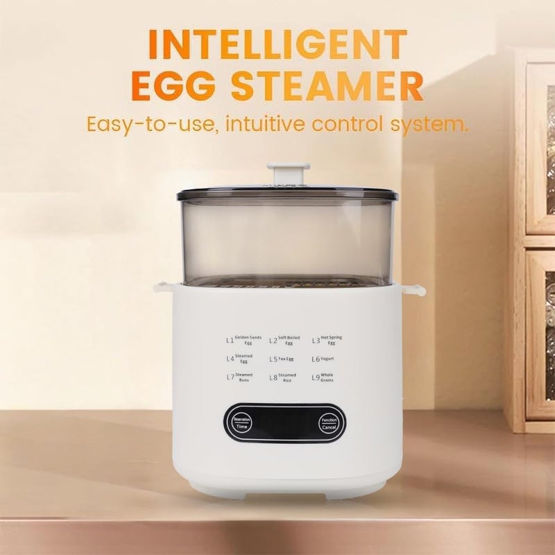 AMINAC Mini Multi-Functional Egg Cooker Set with Smart Touch Panel, Electric Rapid Egg Cooker, Egg Boiler Electric, Egg Steamer, Precise Temperature Control for Hard-Boiled, Soft-Boiled, Poached - Image 2