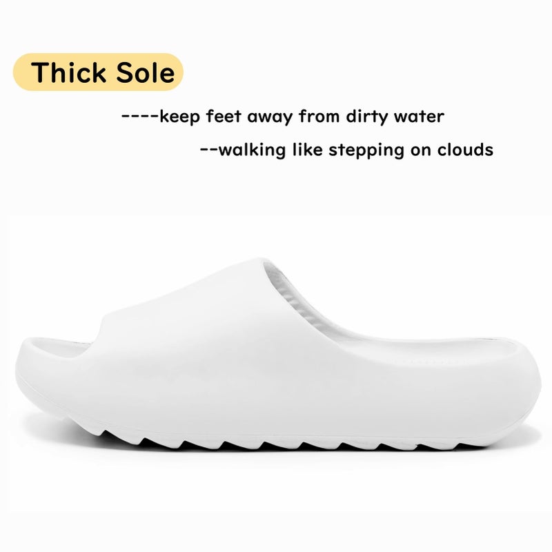 Cushioned Non-Slip Waterproof EVA Slides for Women Men and Kids, Soft Thick Sole Shower Sandals - Image 2