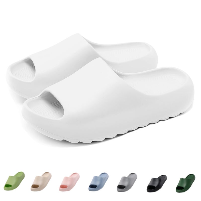 Cushioned Non-Slip Waterproof EVA Slides for Women Men and Kids, Soft Thick Sole Shower Sandals - Image 1