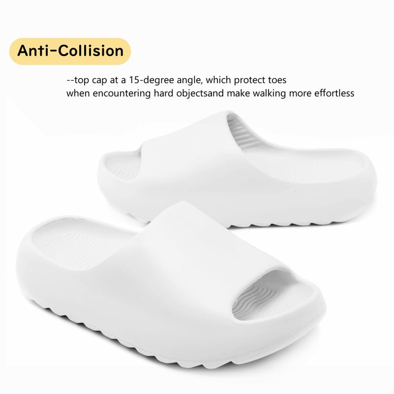 Cushioned Non-Slip Waterproof EVA Slides for Women Men and Kids, Soft Thick Sole Shower Sandals - Image 3