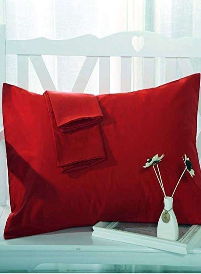 Om Bedding Collection Travel Pillowcase 14x20 500 Thread Count Egyptian Cotton Set of 2 Toddler Pillowcase Zipper Closer 100% Egyptian Cotton (Toddler Travel 14x20 Zipper, Burgundy Solid) - Image 2