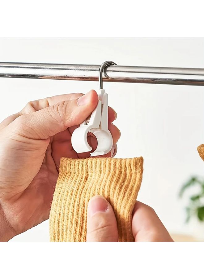 5 قطع خطاطيف مزدوجة الرأس قابلة للتعديل، مثبتة على الحائط، متعددة الأغراض، موفرة للمساحة، باللون الأبيض - Image 3