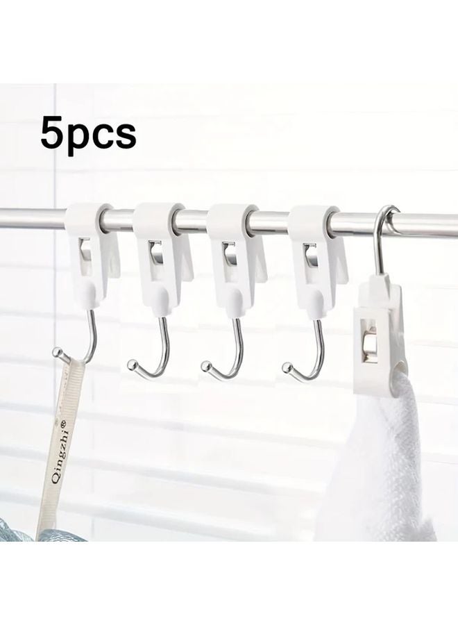 5 قطع خطاطيف مزدوجة الرأس قابلة للتعديل، مثبتة على الحائط، متعددة الأغراض، موفرة للمساحة، باللون الأبيض - Image 2