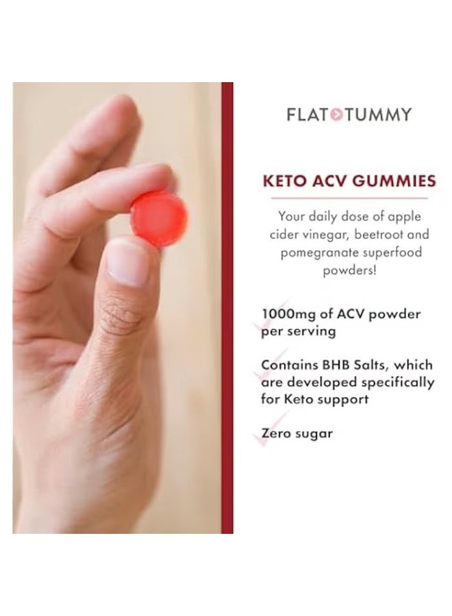 Flat Tummy, Keto ACV Gummies, Natural Apple, 60 Gummies - Image 3