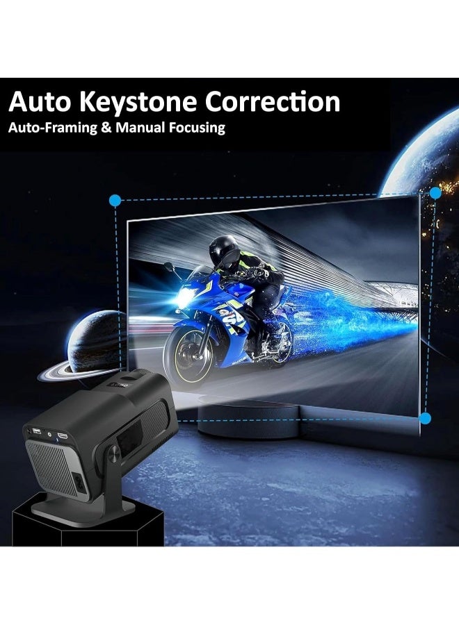 DUSALA Smart Mini Projector with Native 1080P Full HD, 4K Max Support, WiFi 6, Bluetooth 5.0, Android 11 OS, Auto Keystone Correction & 180° Rotating Design for Home Cinema and Streaming - Image 4