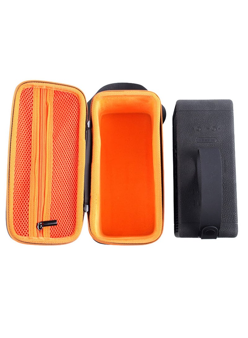 Case Bag for Marshall Middleton Portable Bluetooth Speaker Middleton Hard EVA Carrying Case Shoulder Bag w/Extra Mesh Pocket for Cable and Accessories (Black + Orange) - Image 2