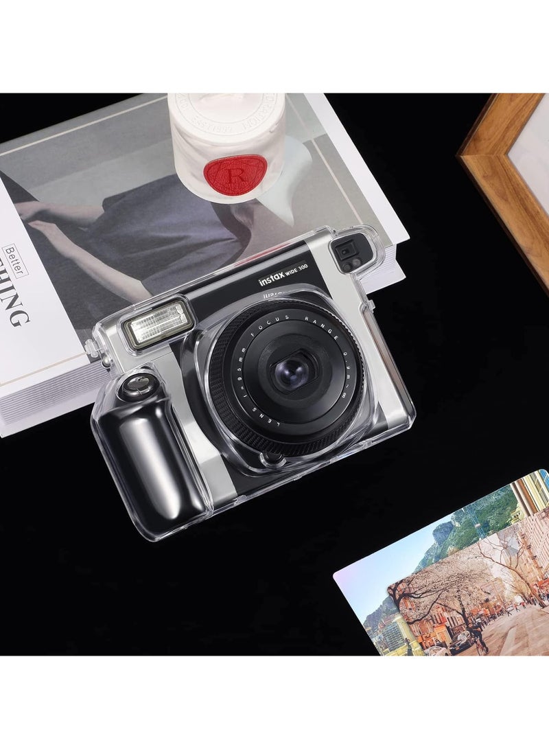Ransparent case, crystal hard case, precision cut, protective case clear compatible with Fujifilm Instax Wide 300 instant film camera