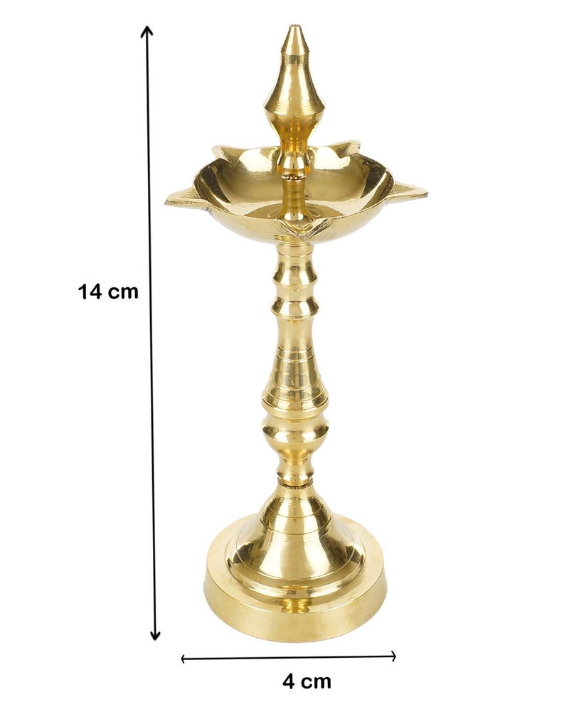 SH Retail Decorative Oxidised Kerala Fancy Samai Oil Diya 14 cm Height Pack of 4 - Image 3