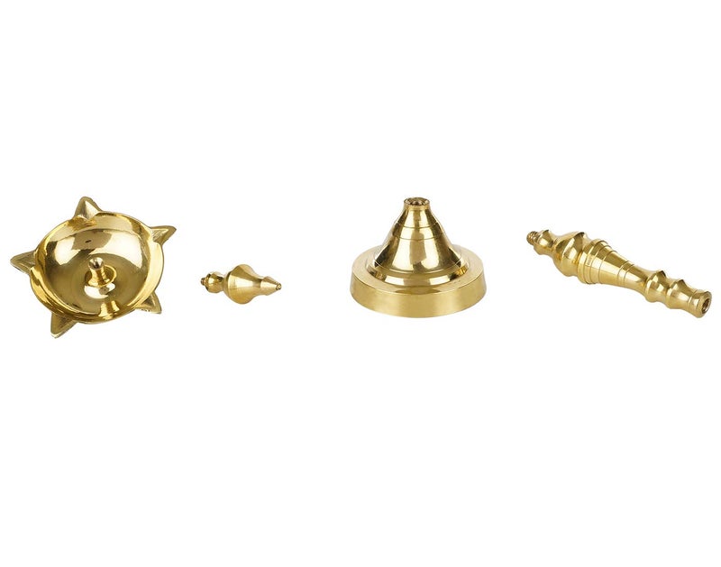 SH Retail Decorative Oxidised Kerala Fancy Samai Oil Diya 14 cm Height Pack of 4 - Image 4
