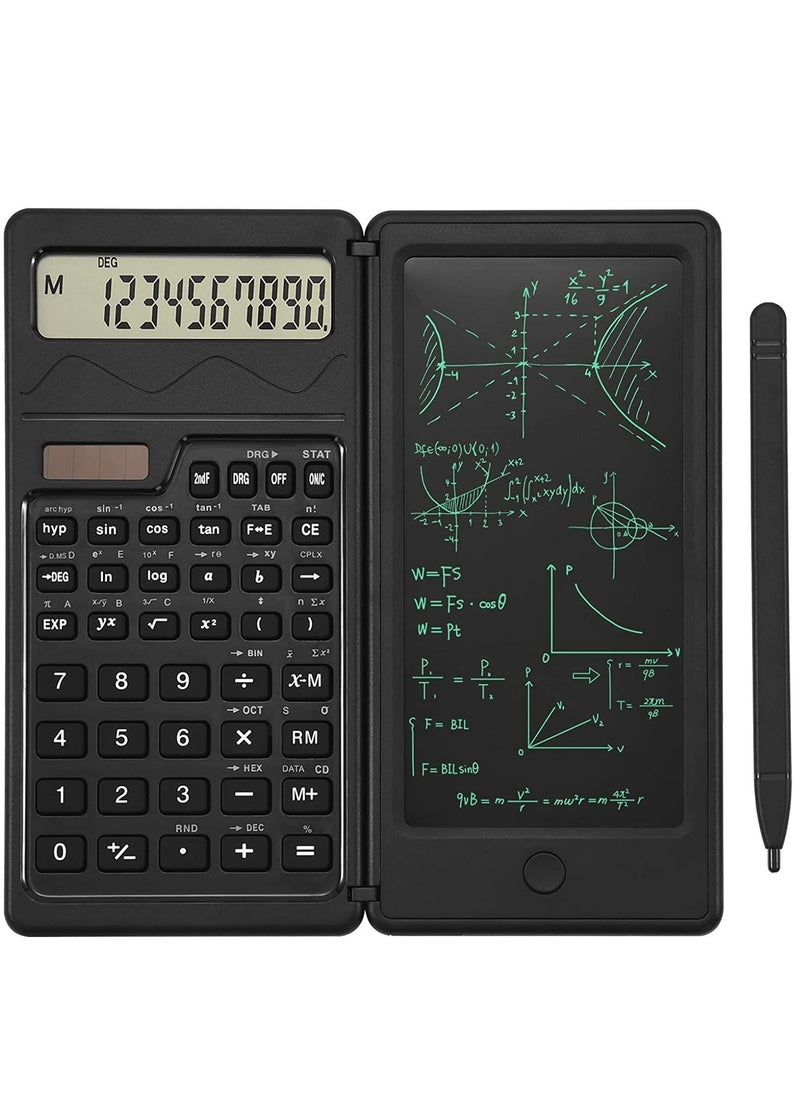 Furtey - Scientific Calculator with Notepad 10 Digit Large Display Office Desk Calcultors Support Solar Professional Foldable Calculator for Students School and College - Image 1
